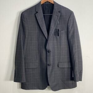 Pronto Uomo 44L  Plaid Wool Blend Blazer/Sport Coat Retail $345